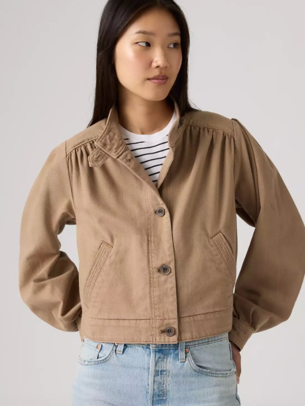 Levi's Women's Cropped Jacket Parker Pretty Short Coat Size Medium